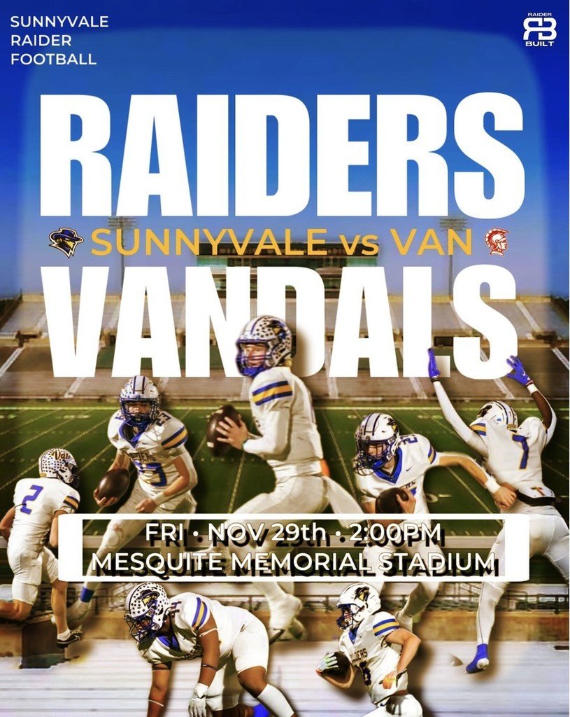 Raider Football is Playing Football During Thanksgiving! 4A D2 Regional Semi-Finals Details: Tickets, Clear Bag Policy HERE: secure.smore.com/n/r9qjb