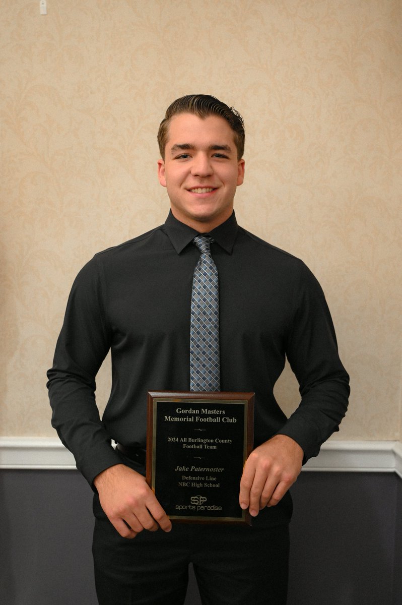 Congratulations to Burlco Football Club All-County Defensive Lineman, Jake Paternoster, Northern Burlington High School #JakePaternoster #DefensiveLineman #NorthernBurlington