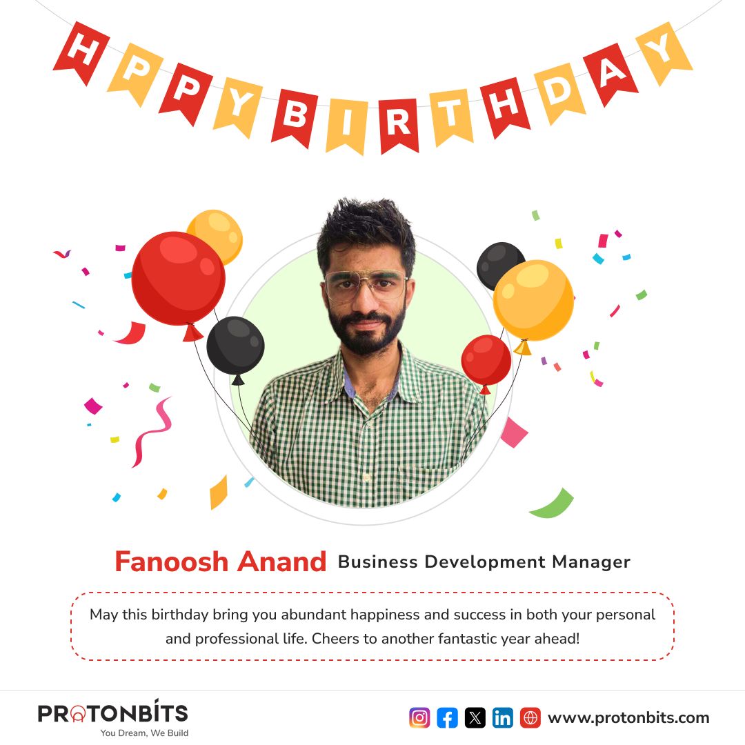 ProtonBitsTech's tweet image. 🎉🎂 Happy Birthday to an incredible team member, Fanoosh Anand! Your hard work, dedication, and positive energy make a huge difference every day. Wishing you a year filled with success, happiness, and all the things that bring you joy!🎉

#HappyBirthday #WorkFamily #ProtonBits