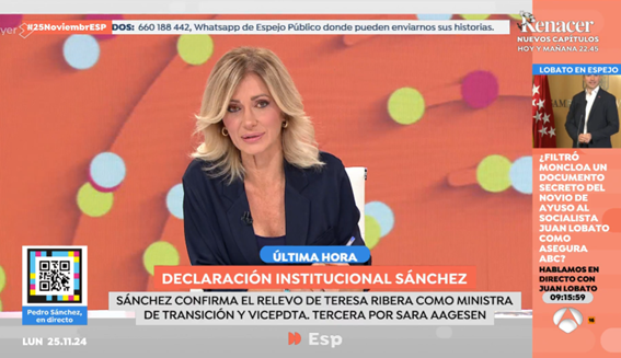 #Audiencias I

🏆 <a href="/EspejoPublico/">Espejo Público</a> firma un rotundo liderazgo en la mañana de este lunes con un 15,9%, 2º mejor día de temporada

Reúne a 414.000 seguidores de media y 2.274.000 espectadores únicos

Lidera a +3,8 puntos de sus competidores

Y también es lo más visto durante la