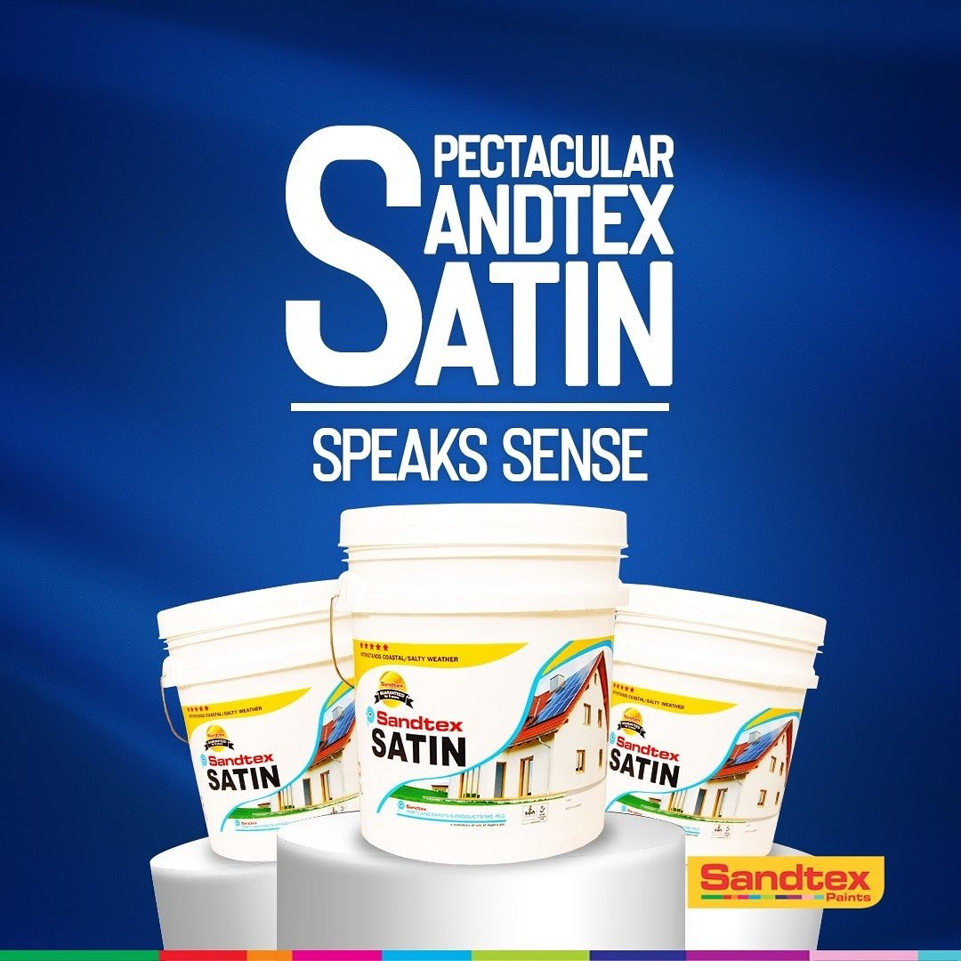 sandtex_ojodu's tweet photo. Make the proper choice of getting the spectacular Sandtex Satin today. Visit us @ No 70 Isheri Ogunusi Road Omole Phase1, Akiode Bustop Ojodu Berger, Lagos, to get your own in 4 or 20 litre sizes. #LifeinColours #SandtexPaints/Mile 2/Davido #StarAcademyLeLive/Nigerians https://t.co/AKoUXJBMZJ