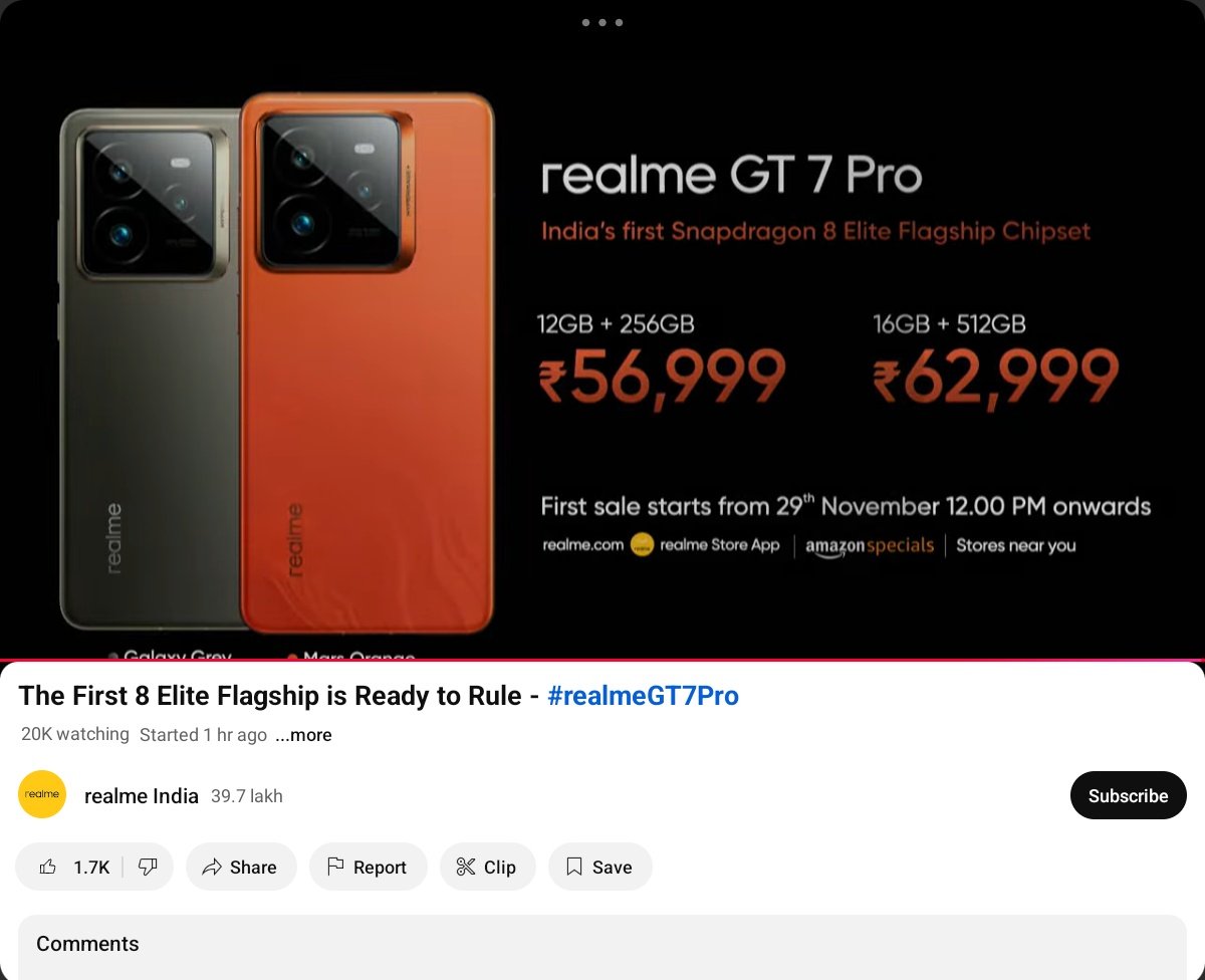 us2182's tweet photo. @realmeIndia #realme 
#realmeGT7Pro 
#Price https://t.co/cc9ZBKiNOK
