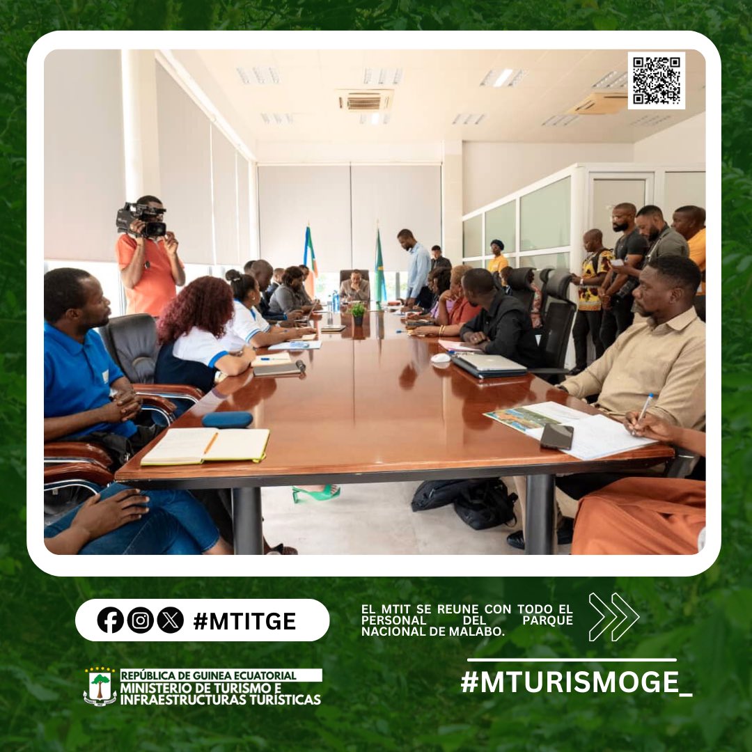 MTurismoGE_'s tweet photo. Un equipo del MTIT encabezado por el Excmo. Sr.  @APOB__ visitó el @ParqueMalabo donde fueron recibidos por el Director Gerente de este lugar turístico junto al personal. Dicha visita tenía como principal objetivo, presentarles al nuevo equipo que lidera el MTIT. https://t.co/1YDU9B22tV