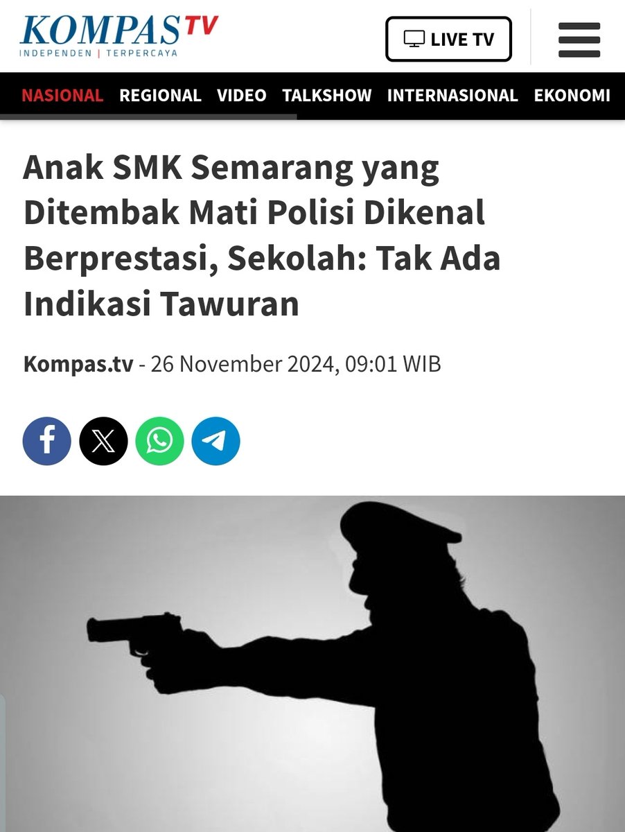embah72's tweet photo. Clear ya....
Anak yg ditembak hingga tewas menurut pihak sekolah tidak ada indikasi tawuran.

Artinya pernyataan sekolah dan satpam di lokasi sudah cocok.

Yang berbeda hanya keterangan Kapolrestabes Semarang. https://t.co/Ov2cLg9veT