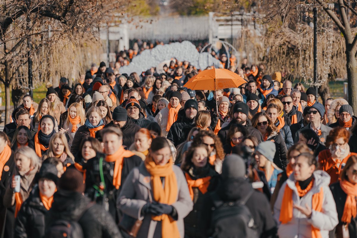 UNICEFMoldova's tweet photo. We’ve joined the #16Days campaign to end gender-based violence. Over 400 voices united in a powerful march to say #NO to violence. Every woman & girl deserves to live #SafeAndFree. Let’s act for change - together. 🧡 #EndViolence #16daysofactivismagainstgbv https://t.co/sbQWvdpt0f