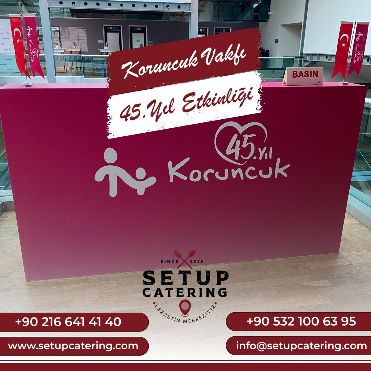 SetupCatering's tweet photo. 📍Kadir Has Üniversitesi, Cibali - Fatih

12/11/2024 - Koruncuk Vakfı 45. Yıl Etkinliği🥤🥨

📍 Merkez Mah. Erenler Cad. Murat Sok. No:12, Setup Catering Plaza, Çekmeköy, İstanbul

☎️ +90 216 641 41 40

📱+90 532 100 63 95

#özeletkinlik #özeldavet #fuaryemekleri #event #kokteyl https://t.co/BsiUkPRIli