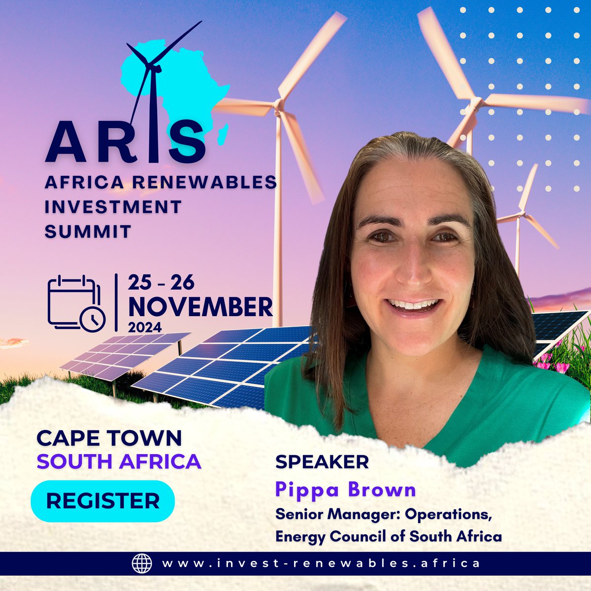 Our Senior Manager: Operations, Pippa Brown, will be speaking in a panel at the <a href="/ARIS_REinvest/">Africa Renewables Investment Summit (ARIS)</a> today. With the theme of "Re-imagining the investment approach for African renewables"

Catch her session this afternoon!

#ARIS2024 #InvestInAfricanRenewables