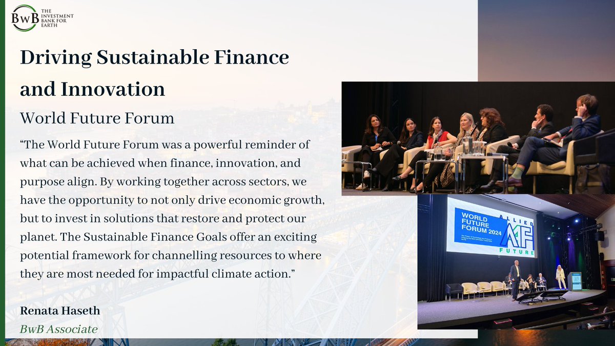 Bankers Without Boundaries (@bwb_bank4earth) on Twitter photo 📷 This year’s #WorldFutureForum in #Lisbon brought together thought leaders, innovators, and experts to explore strategies for redirecting capital flows towards climate-positive goals. <a href="/RolandStrauss1/">Roland Strauss</a> <a href="/Allied4Future/">Allied4Future</a>
#ClimateAdaptation #SustainableFinance #ClimateAction #NetZero 📷 This year’s #WorldFutureForum in #Lisbon brought together thought leaders, innovators, and experts to explore strategies for redirecting capital flows towards climate-positive goals. <a href="/RolandStrauss1/">Roland Strauss</a> <a href="/Allied4Future/">Allied4Future</a>
#ClimateAdaptation #SustainableFinance #ClimateAction #NetZero