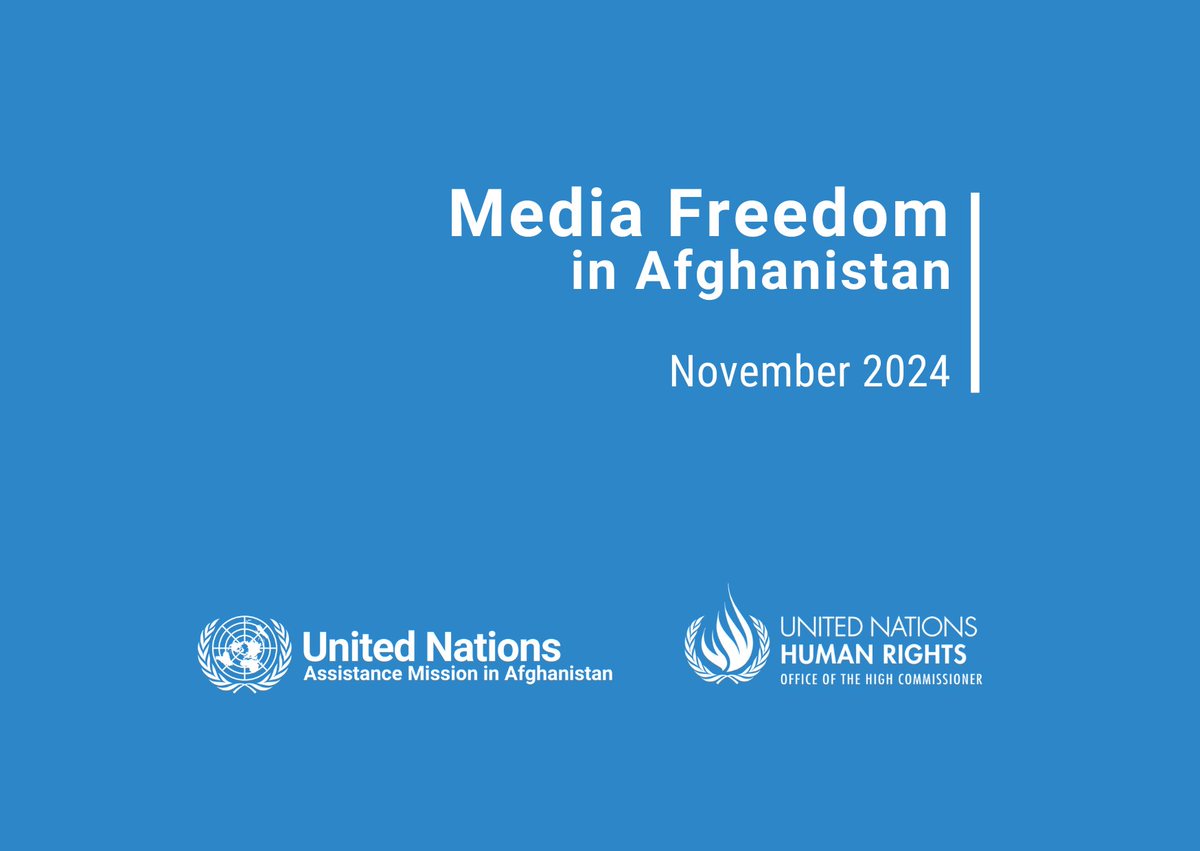 Released today: UNAMA/OHCHR report on Media Freedom in #Afghanistan.
Report and press release available here (English, Dari, Pashto): unama.unmissions.org/un-urges-afgha…