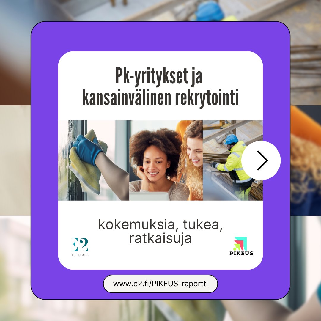 Miten ulkomaalaiset työntekijät voivat vahvistaa pk-yritysten toimintaa ja kilpailukykyä?

Olemme julkaisseet tuoreen raportin ja toimenpidesuositukset, jotka avaavat pk-yritysten kokemuksia kansainvälisistä rekrytoinneista ja tarjoavat ratkaisuja menestyksen tueksi.

📖 Tutustu