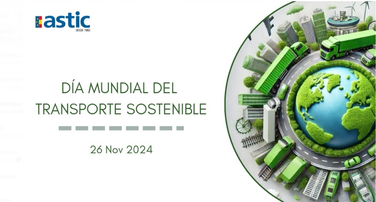 Hoy, 26-Nov se celebra el #DíaMundialTransporteSostenible declarado por Naciones Unidas. Queremos resaltar en esta fecha desde <a href="/astic1960/">ASTIC</a> la labor diaria de profesionales como pilotos, maquinistas, tripulantes de barcos y conductores de autobús y de camión. Gracias a ellos