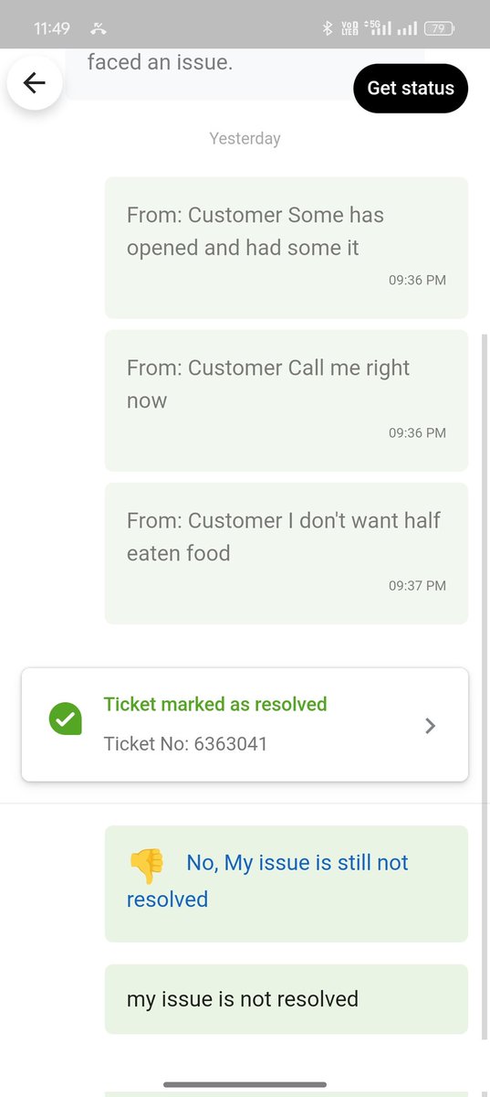 MithunGS4's tweet photo. Hi Order food from ola last and received half eaten food and they don't have customer support and is i raised a ticket they are just marking it had closed https://t.co/0FytV5sATk