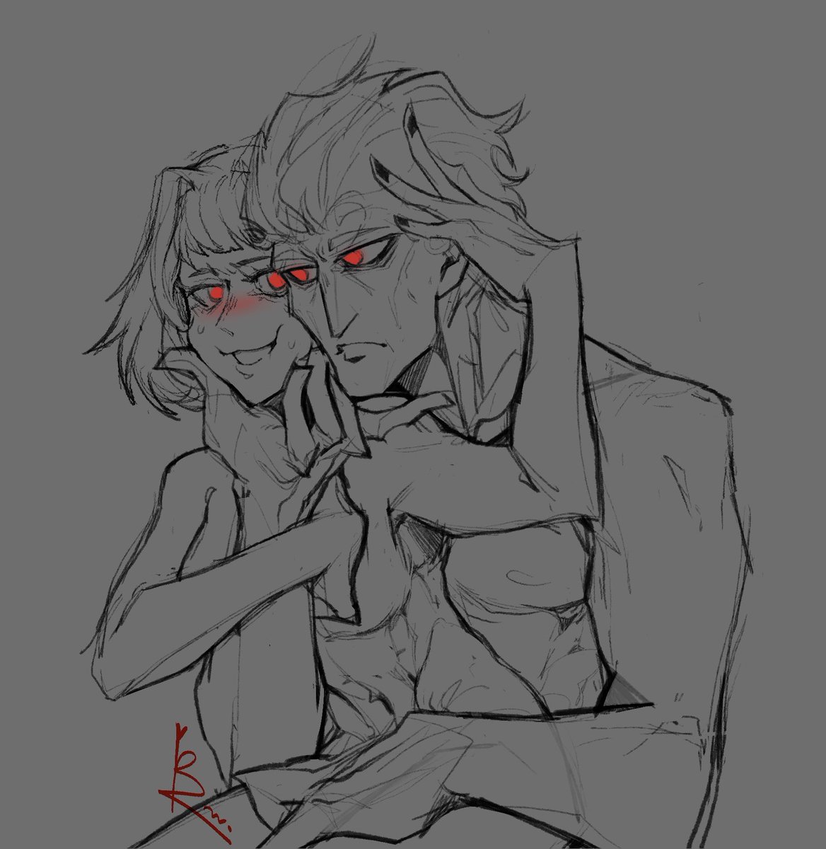 Hatred65655101's tweet photo. “哈哈哈…大人，您这是干嘛？”
“想吃你…”❤️
#Megacream #Megatron #starscream #transformer #Transformer https://t.co/yPdxMMwCFY