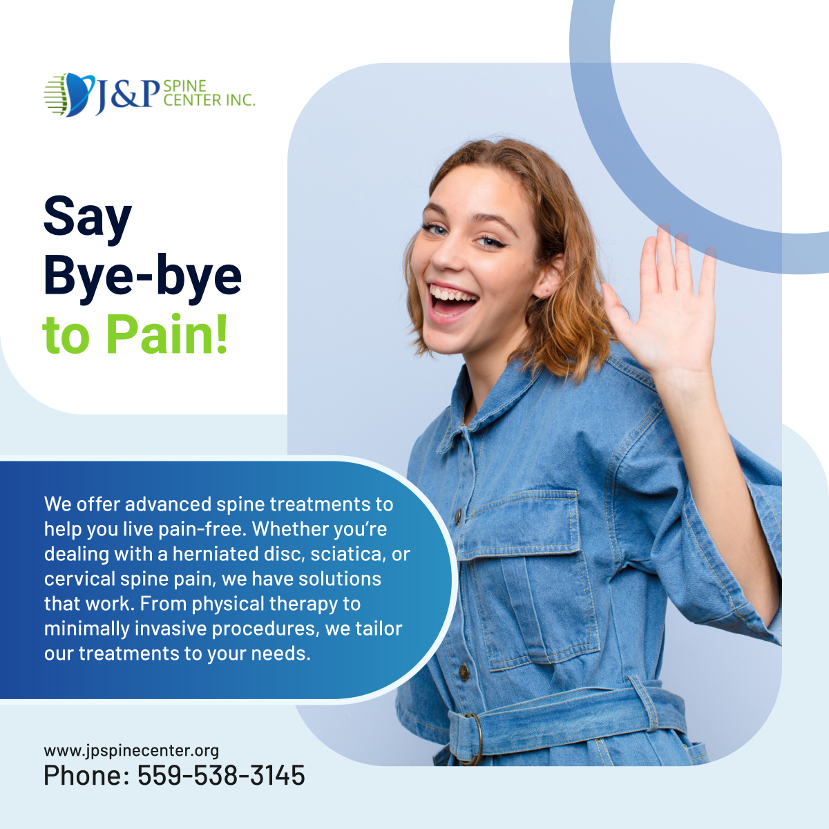Jpspine's tweet image. Hey, if you&apos;re struggling with spine pain, don&apos;t let it get you down! Reach out to us, and let&apos;s chat about how we can assist you. We&apos;re all about getting you back on your feet and enjoying life to the fullest. Hit us up today! 

#FresnoCA #RehabLife #SpineRelief