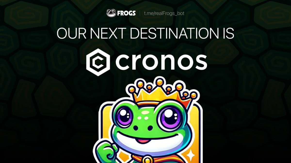 🐸 FROGS is landing on <a href="/cronos_chain/">Cronos</a>🚀

We're excited to connect Telegram’s vibrant community with the <a href="/cryptocom/">Crypto.com</a> ecosystem. FROGS is now officially part of the #crofam! 🐸❤️

Join us now 👉 t.me/realFrogsClub