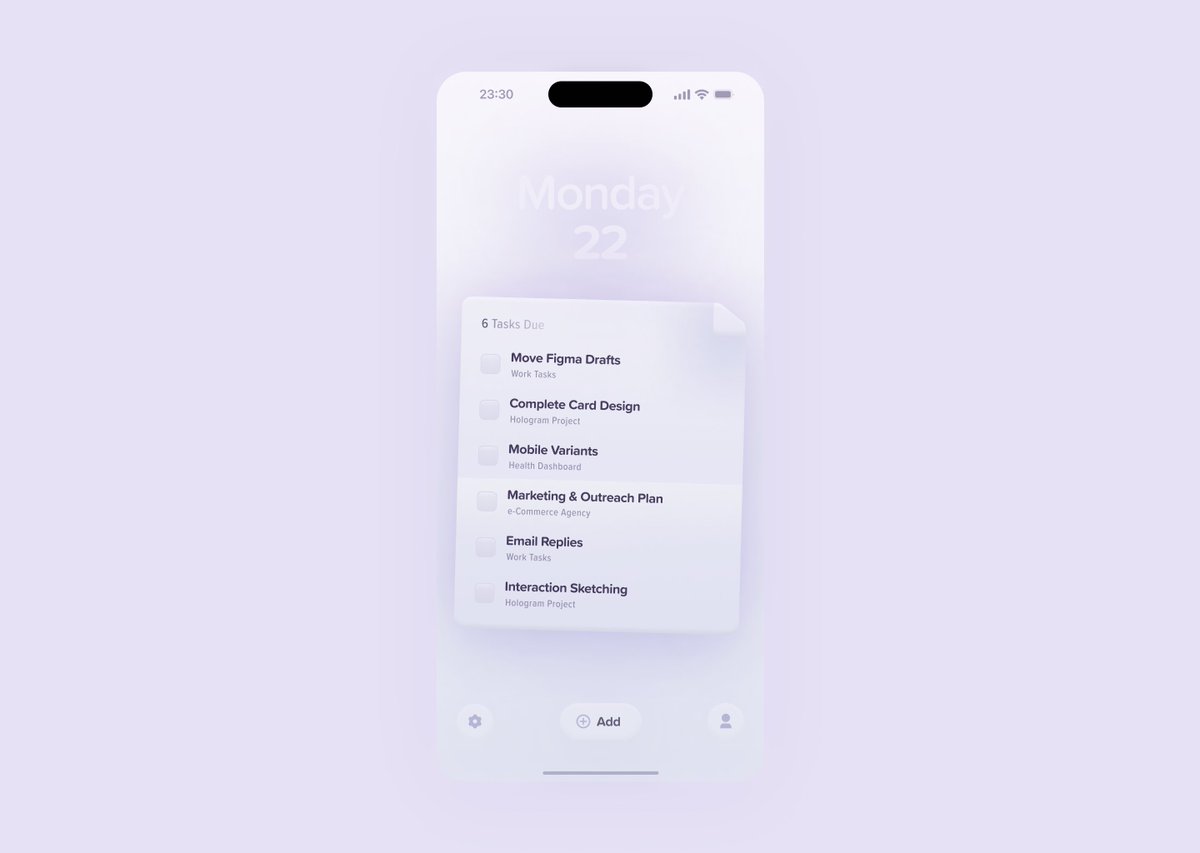 Definitely an interesting look for a to-do app by <a href="/jamiesyke/">jamie syke</a>. 👀

I like how fun it looks.
More apps should “break the mold”, and experiment with quirky designs — we’ve got enough enterprise, let’s have some fun. 🥳