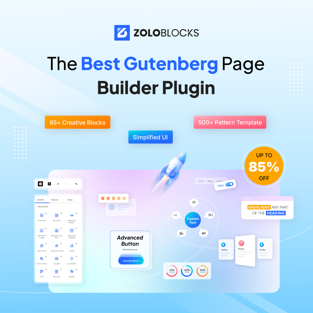 zoloblocks's tweet photo. 𝐓𝐡𝐞 𝐁𝐢𝐠𝐠𝐞𝐬𝐭 𝐒𝐚𝐥𝐞 𝐨𝐟 𝐭𝐡𝐞 𝐲𝐞𝐚𝐫 𝐢𝐬 𝐢𝐧 𝐟𝐮𝐥𝐥 𝐬𝐰𝐢𝐧𝐠!
Get the best Gutenberg page builder plugin ZoloBlocks at amazing discount - 𝐮𝐩 𝐭𝐨 𝟖𝟓% 𝐨𝐟𝐟.
𝐒𝐚𝐯𝐞 𝐁𝐢𝐠 👉 https://t.co/qb2889Yma7
#BlackFridayOffer #Gutenberg #PageBuilder https://t.co/uemlrU6TIR