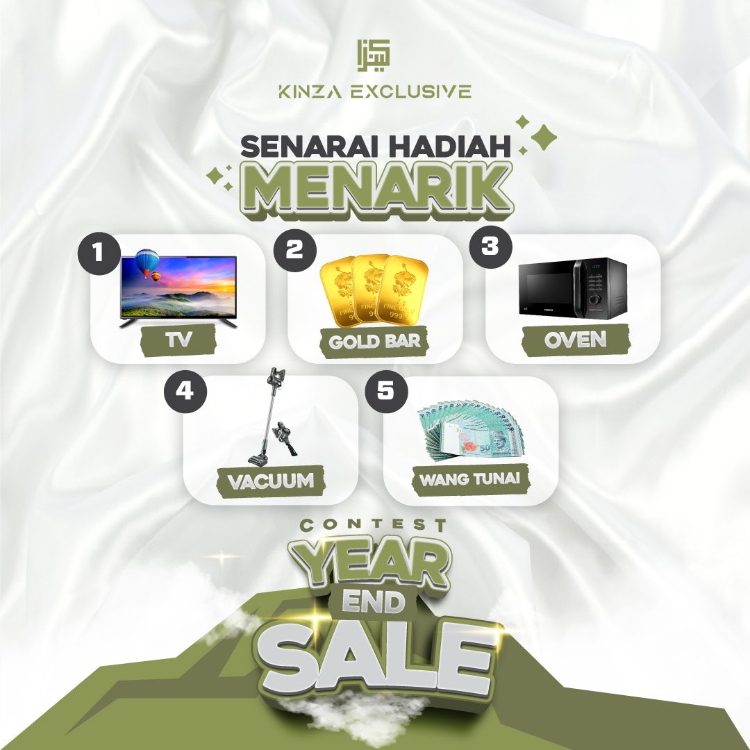 KinzaExclusive's tweet photo. Buat kali pertama Kinza Exclusive nak buat Contest Year End Sale!! Ada macam-macam hadiah menarik tau and yang paling best, beli satu baju kita pun dah layak untuk join. Beli je baju melayu sekarang, awal tak kalut😁✨ Stay tuned for more info dari kita https://t.co/crBosi4sfj