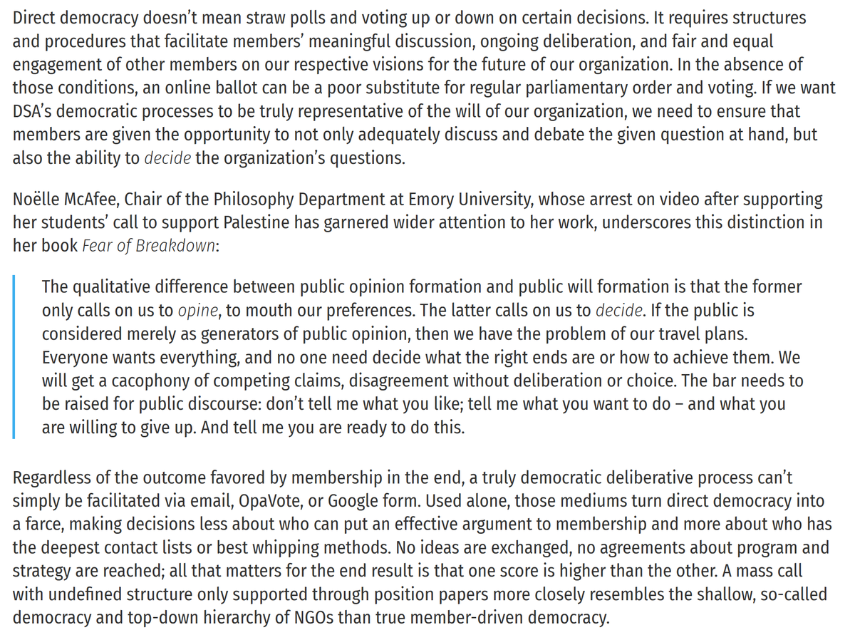 dsa_lsc's tweet image. We&apos;re glad that our comrades at B&amp;amp;R have adopted a better position. 

Read our more about our position on direct democracy here. dsa-lsc.org/2024/04/27/for…