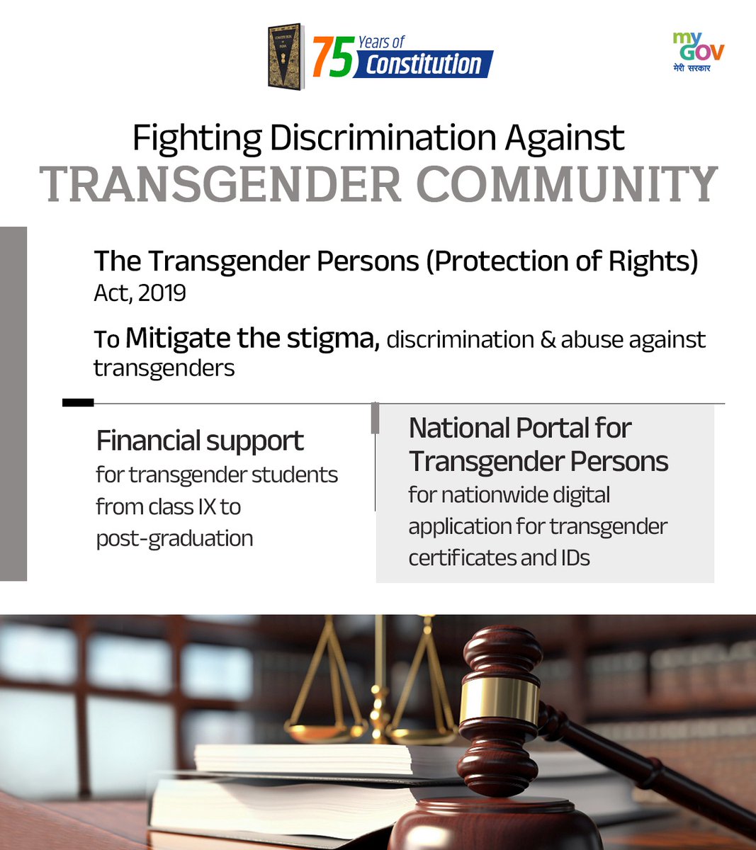 BJP4Nagaland's tweet photo. Hon’ble PM Shri @narendramodi Ji has championed inclusivity by fighting discrimination against the transgender community through The Transgender Persons (Protection of Rights) Act, 2019, financial aid for transgender students, and a national portal for certificates and IDs. 

He has also upheld the rights of the Banjara and De-Notified Tribes (DNTs) with targeted welfare schemes, ensuring dignity and opportunity for all. 

#75YearsOfConstitution 

@BJP4India @JPNadda @blsanthosh @anilkantony @YepthomiBen @YanthungoPatton @abhaygiribjp