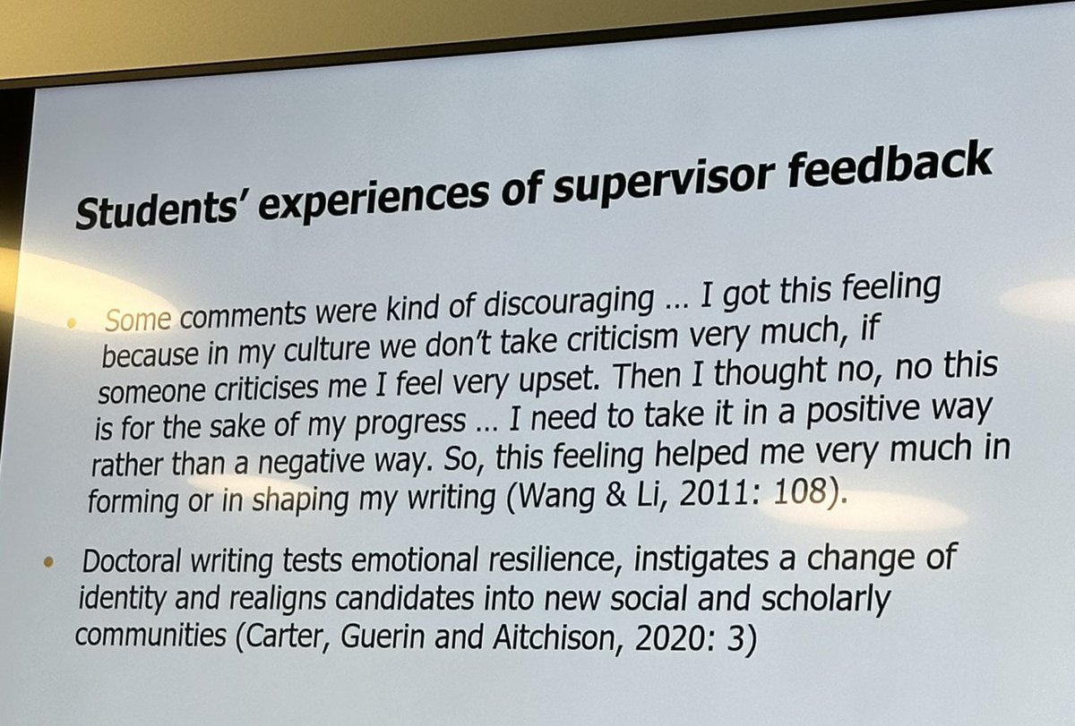 A fascinating presentation by Brian Paltridge 
“Feedback and doctoral student writing”