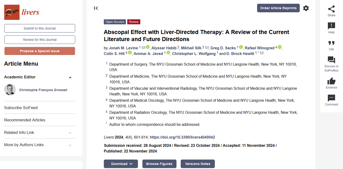 #mdpilivers                                       
Welcome to read the latest paper "#Abscopal Effect with #Liver-Directed #Therapy: A Review of the Current Literature and Future Directions". 
<a href="/nyugrossman/">NYU Grossman School of Medicine</a> <a href="/nyulangone/">NYU Langone Health</a> 

Free full-text: 
mdpi.com/2673-4389/4/4/…