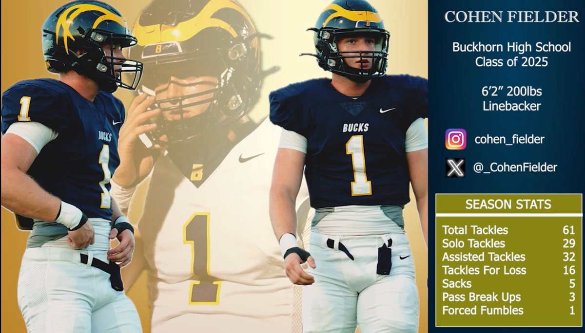 BallerVideos1's tweet photo. 2025 LB Cohen Fielder Senior Highlights! 🔥🔥🏈🏈
YouTube Link ⬇️
https://t.co/UNmnCTcZGN https://t.co/ZFLijM0Dcn