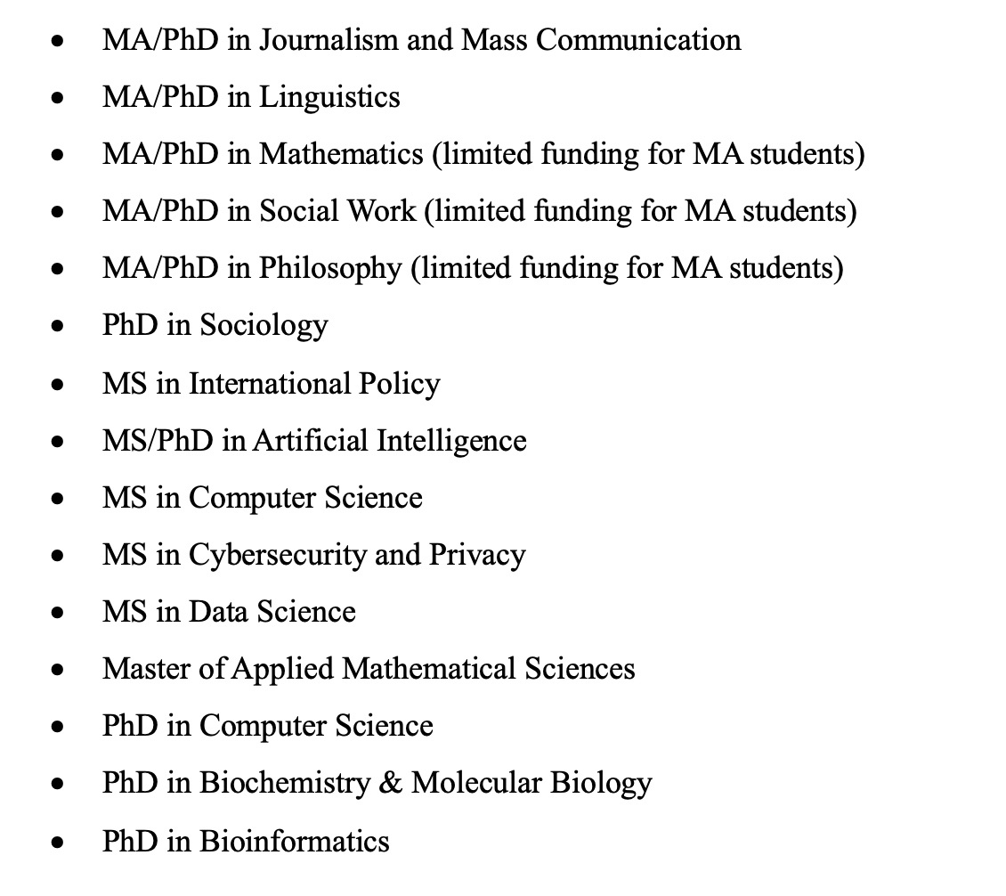 FinaNapoleon's tweet photo. 50+ funded graduate programs at the University of Georgia. 
You are welcome 🥰

RT https://t.co/UUEoi8WuHF