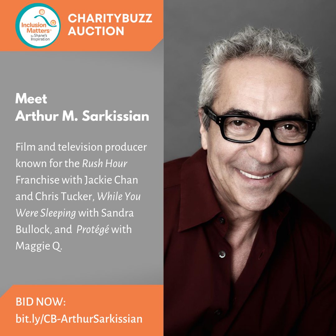 🎬 Exclusive Auction Alert! 🎬 Bid for a private meet-and-greet with Hollywood legend Arthur M. Sarkissian on set in LA! Proceeds benefit Inclusion Matters by Shane's Inspiration @shanesplay. Bid now: bit.ly/CB-ArthurSarki… #InclusionMatters #HollywoodExperience