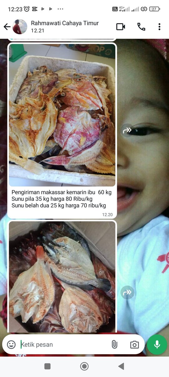 NSabidullah's tweet photo. Laporan produksi via wa ketua poklahsar Cahaya Timur desa Appatanah Kec. Bontosikuyu  Tgl 25 Nop 2024 Penjualan sunu belah tulang sebyk 35 kg Harga 80 rb/kg dan sunu belah dua Harga 70 rb/kg , Tujuan pemasaran makassar  @BRPBAP3_Maros #GiatLuhkanSatminkalMaros #Luhlapor #Selayar https://t.co/OdA1yVZR4L