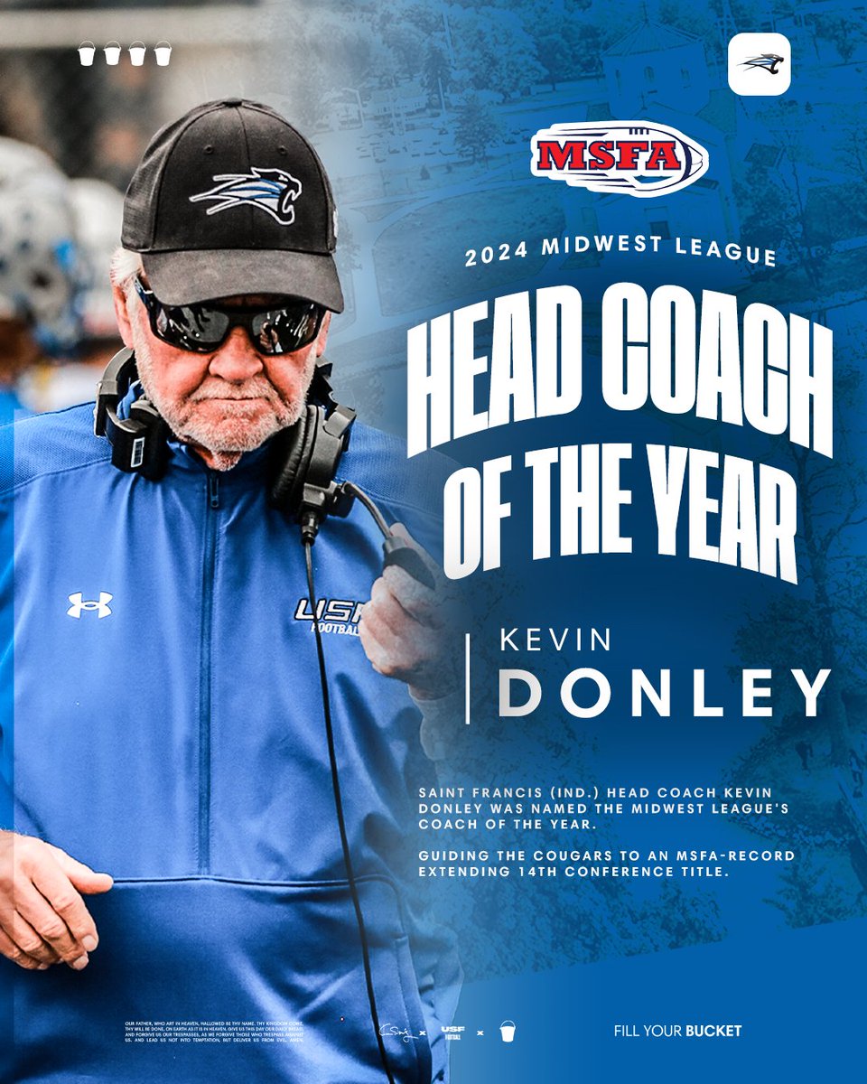 USF Football (@usf_fb) on Twitter photo HE'S THE GOAT FOR A REASON! ๐
<a href="/CoachDonleyUSF/">Kevin Donley</a> , your <a href="/MidStatesFB/">Mid-States Football Association</a> Midwest League Head Coach of the Year!
#GoCougs๐พ | #FillYourBucket HE'S THE GOAT FOR A REASON! ๐
<a href="/CoachDonleyUSF/">Kevin Donley</a> , your <a href="/MidStatesFB/">Mid-States Football Association</a> Midwest League Head Coach of the Year!
#GoCougs๐พ | #FillYourBucket