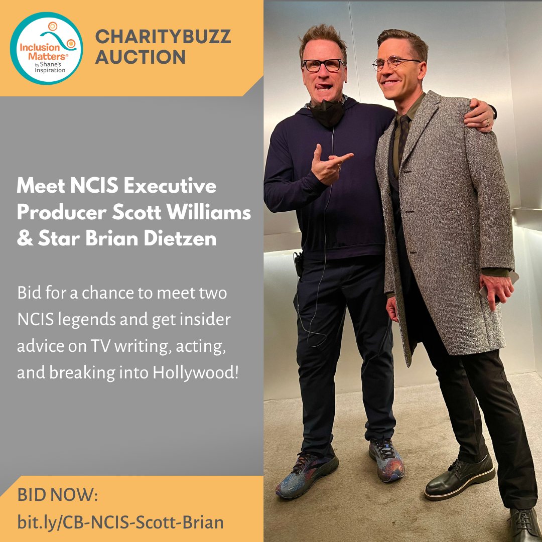 🎬 NCIS fans, don’t miss this! Bid to meet Exec. Producer Scott Williams &amp; star Brian Dietzen in LA or via Zoom! Proceeds benefit Inclusion Matters. Bid now: bit.ly/CB-NCIS-Scott-… #InclusionMatters #CharityBuzz #NCIS