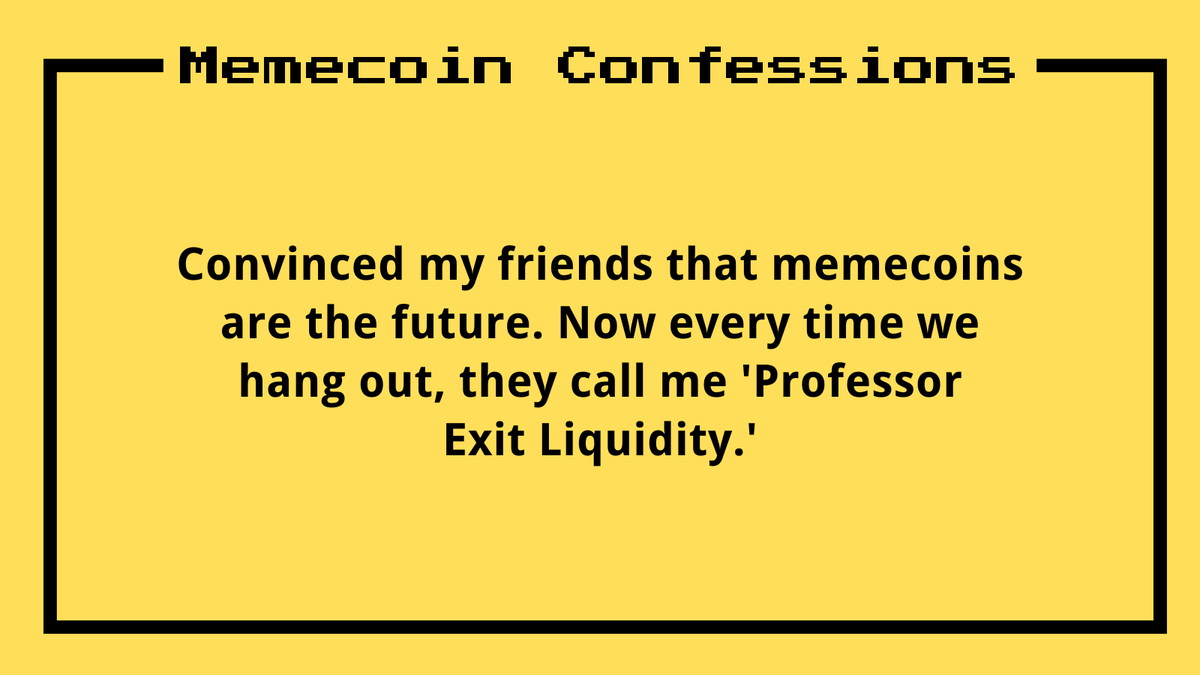 Memecoin Confessions tweet media