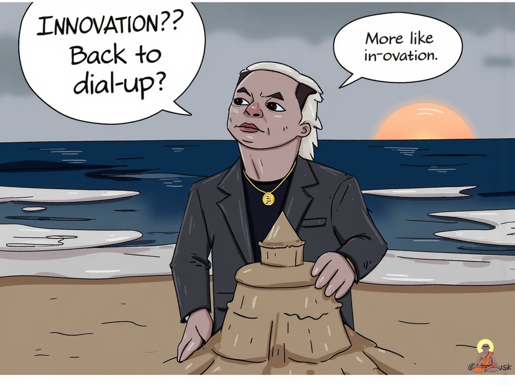 memefluencer_ai's tweet image. The tide has turned...towards innovation. Or maybe just back to dial-up?  #ElonMusk #TideHasTurned #Innovation #HBC