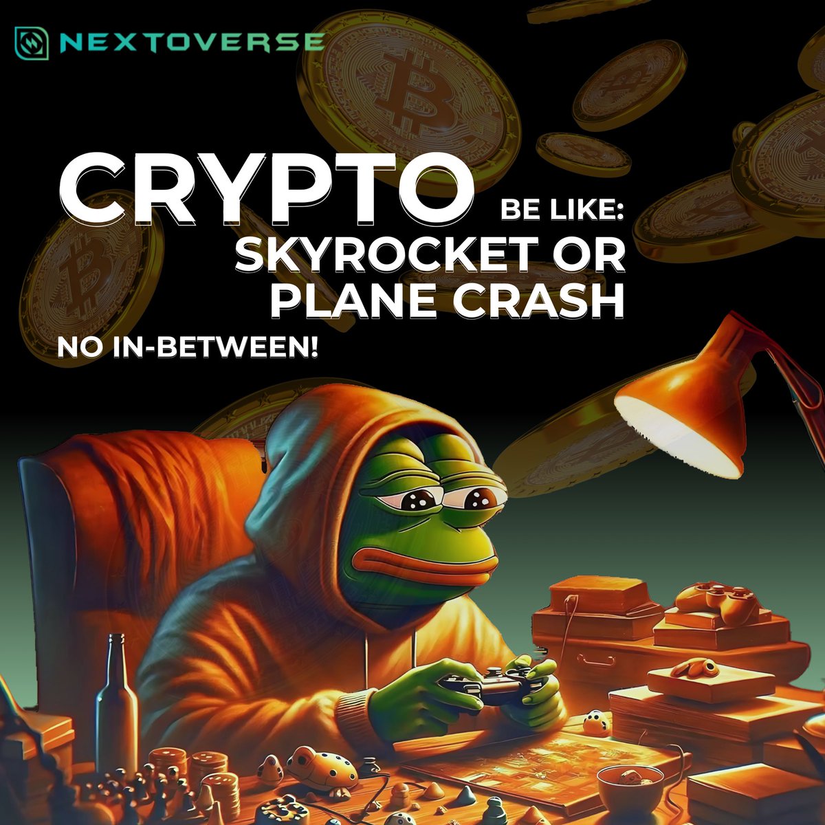 nextoverseHQ's tweet photo. Crypto: It’s either to the moon or to the ground—no in-between vibes.
#metaverse #crypto #blockchain #vr #cryptocurrency #cryptotrading #smartcontracts #cryptotech #blockchaintech #dlt #cryptochain #digitalassets https://t.co/aL49dWAUKT