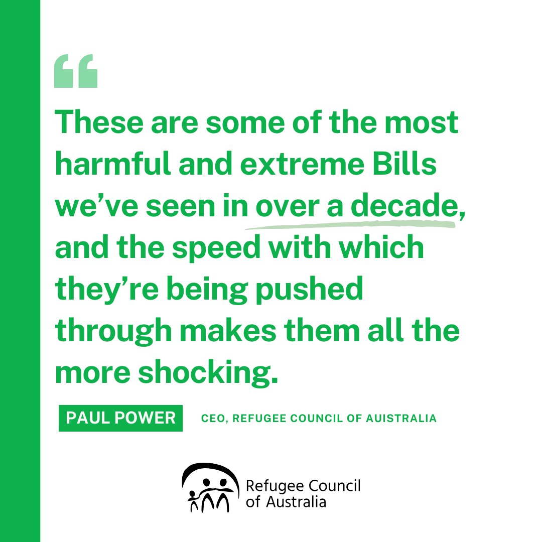 The Government’s brutal Bills have no place in an Australia that is fair, compassionate and welcoming to all.

Please call or write to your Senators today to ask them to reject the trio of Migration Amendment Bills.