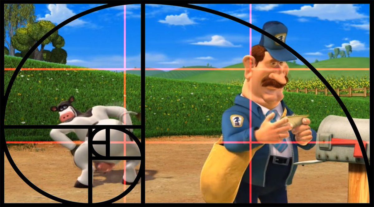 PotatoTha's tweet image. People may dismiss Barnyard as 'low class,' but what many don't appreciate is that shots like these not only abide by the rule of thirds but also the Fibonacci sequence ALSO known as the "golden ratio." true cinephiles, take notes