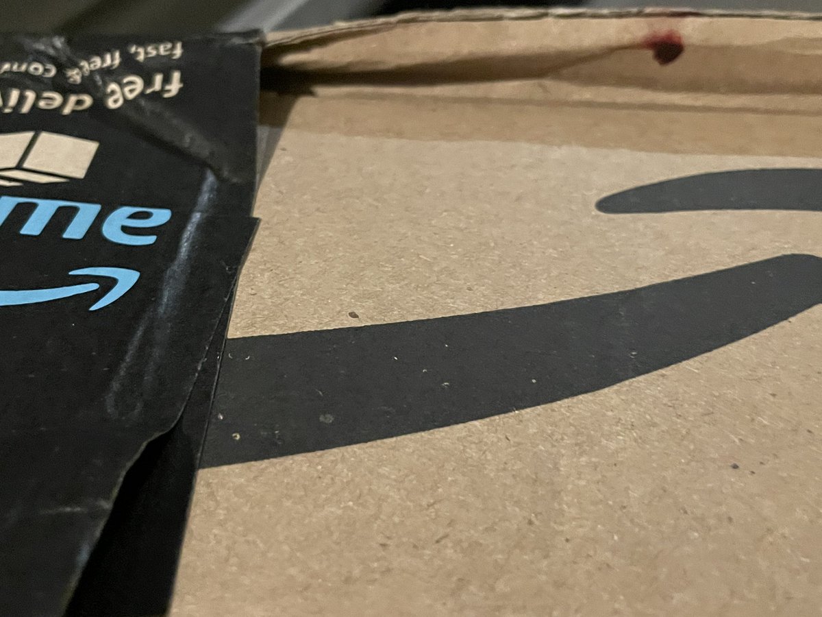 MrsRenaud19's tweet photo. @amazon Hi. We received our subscription order, but what wasn’t planned was the blood on the box. We didn’t realize there was blood on the box until we carried it in. I’m concerned for the person who was bleeding, but also concerned for my son and I. Not what I was expecting. 😬 https://t.co/VJIvy7rCNl