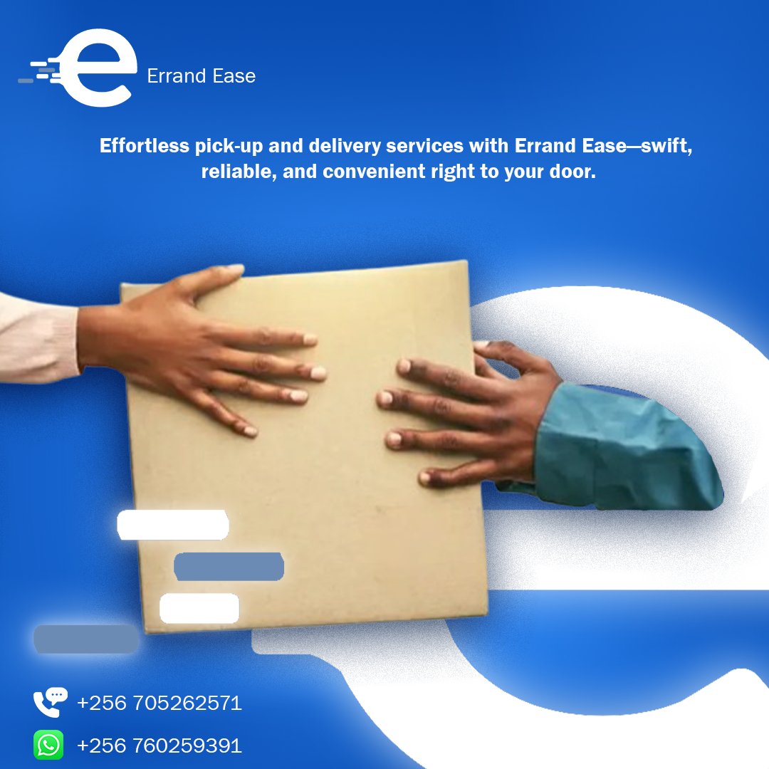 ErrandEase's tweet image. Swift, reliable, and hassle-free! Errand Ease brings pickup and delivery services right to your doorstep. Let us handle the logistics while you focus on what matters most. 🚚✨#ErrandEase #DeliverySimplified #ConvenienceDelivered #ReliableService #SwiftSolutionspickup