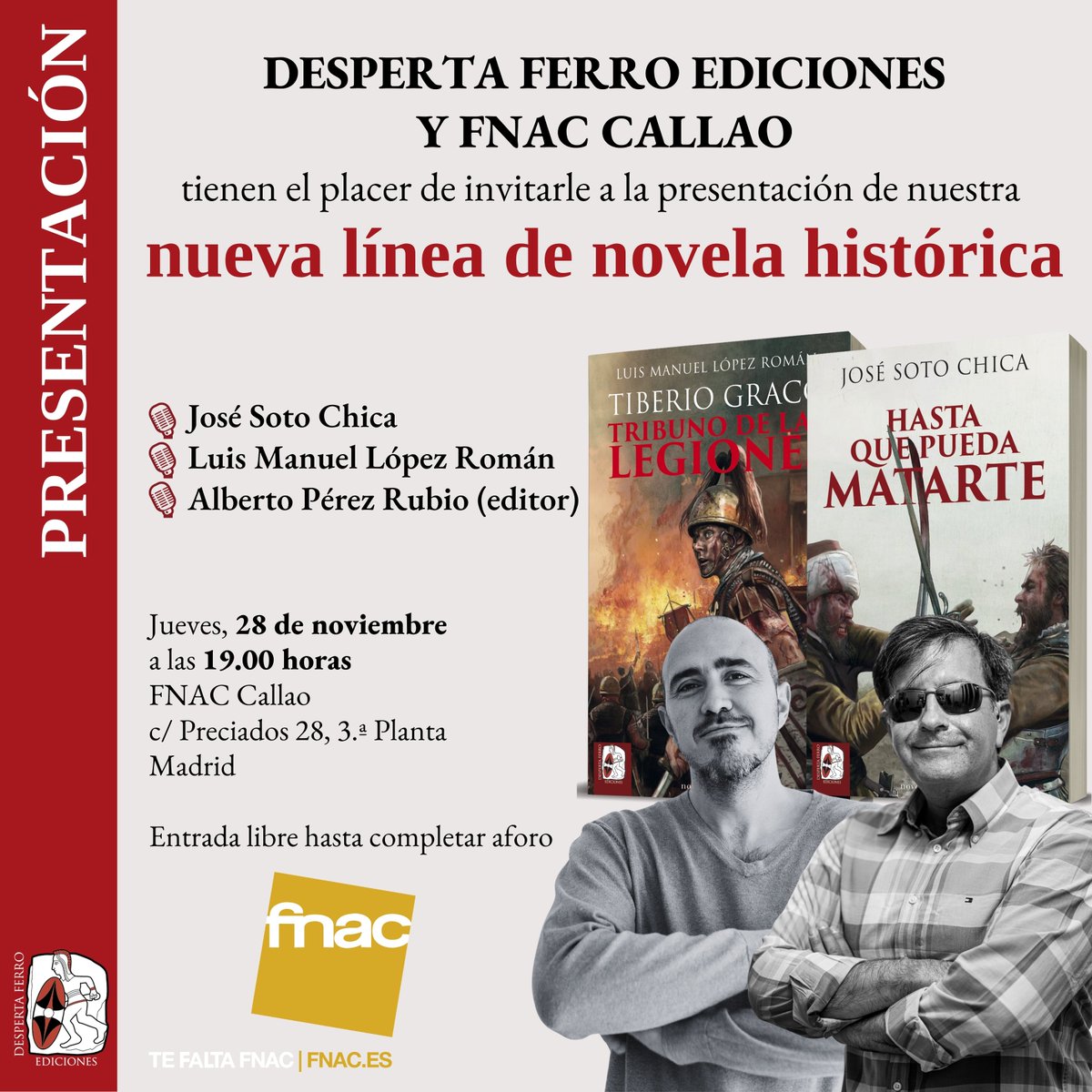 Bueno, dos planazos esta semana en Madrid: miércoles de Roma y recepción, de usos y abusos de la historia y jueves de novela.
Que lo sepáis.