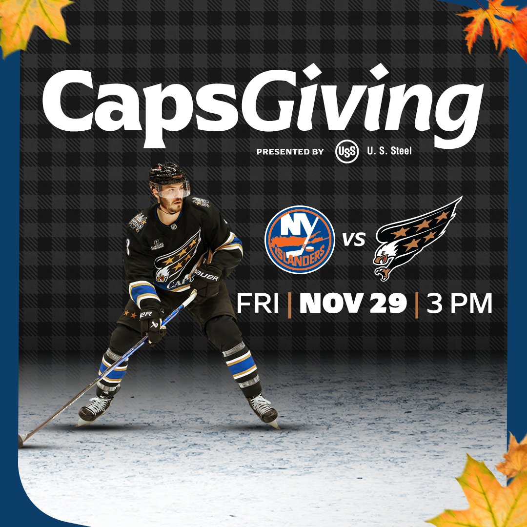 Capitals's tweet photo. Join us this Friday for our second #Capsgiving celebration, presented by @U_S_Steel!
Feast your eyes on our Screagle jerseys and enjoy an afternoon of #CapsIsles
π¦ https://t.co/r50pUgdX7u https://t.co/zmycdX1lYQ