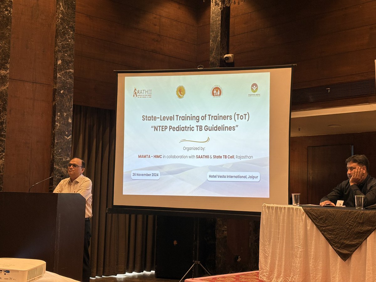 Rntcp_Rajasthan's tweet photo. State-Level Training of Trainers (ToT)
"NTEP Pediatric TB Guidelines"
Organized by TA - HIMC in collaboration with SAATHII &amp; State TB Cell, Rajasthan
today in jaipur
@ddgtb2017 @nhm_rajasthan @TBHDJ @nishantjeph @MamtaHIMC @SAATHII https://t.co/pkhc2GGidu
