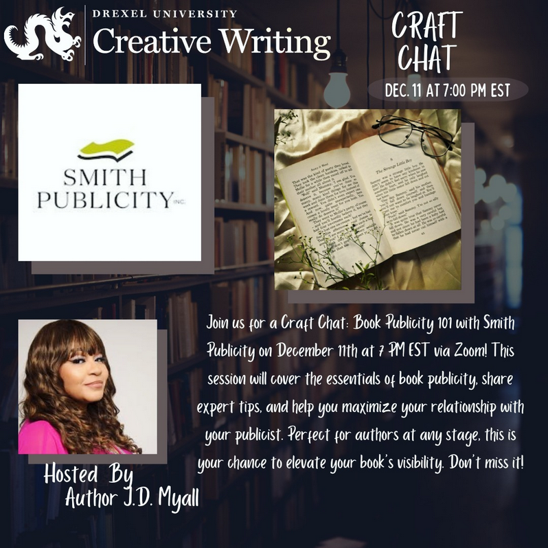 DrexelMFA's tweet photo. Join us for this upcoming Zoom chat with author J.D. Myall (@1CherriePie).
#drexelmfa #drexelcoas #WritingCommunity  #drexelonline https://t.co/fJziylLmDS