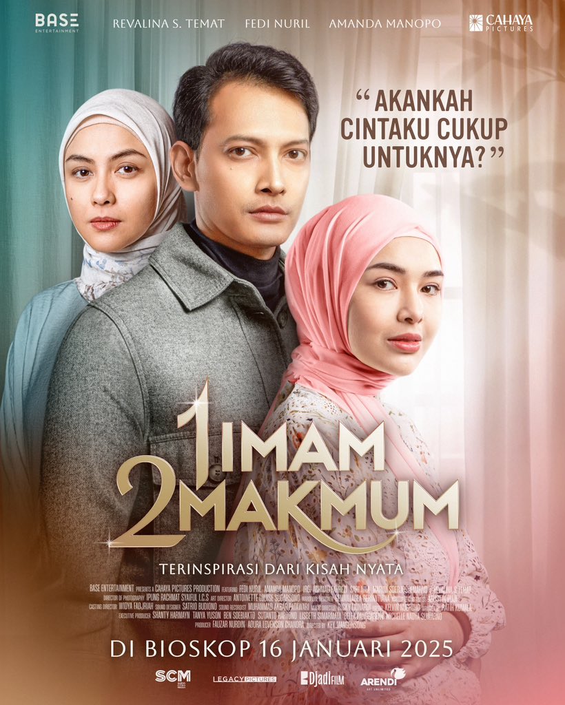 BaseEntID's tweet photo. OFFICIAL POSTER "1 IMAM 2 MAKMUM"

Ketika tubuh mengkhianati hati. 
Saat kesetiaan kepada pasangan terbentur dengan permintaan ibu untuk mencari pendamping baru. Apakah hati Arman mampu untuk tetap setia kepada mendiang istrinya, Leila?

Tayang di bioskop  Kamis, 16 Januari 2025 https://t.co/JreD86ZjTp