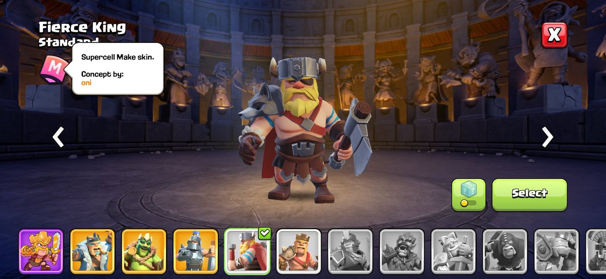 JackPokemaster's tweet photo. @ClashofClans Most of the problems with the old skins are no facial movements, which (honorable mention) Fierce King needs as well. Otherwise, the design is amazing!

 (Fierce King is my favorite, and honestly, I would love to see more supercell make skins) https://t.co/KzPtFjBv9g
