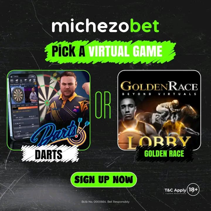 michezobet's tweet photo. Changamkia Virtuals Darts and Golden Race

Sort bills kwa haraka kutoka Michezobet withdrawal ni instant.

Stake as low sh10 and above win upto 1M per minute.

Register and Play ▶️ https://t.co/GqHBlkPXkr

#MichezobetCasino #WinBig #Jackpot #PlayToWin #CasinoLife #SpinAndWin https://t.co/hJA5afiSKY