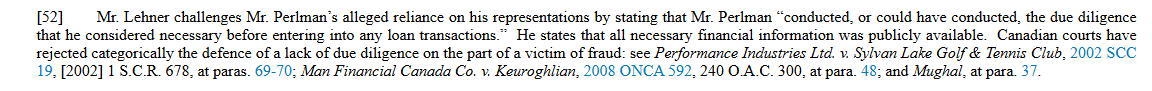 moneymaker26868's tweet photo. @FLDMA33 @WinningCEO @CPerlman49076 @joecanouse The court shot down that due diligence argument you brought up in your long winded tweet. You are not being straight here.  Its posted below. You induced Perlman by Fraud to get him to make several loans to you. $55,000. Shame on you, sir! https://t.co/7TnMYYTZtR