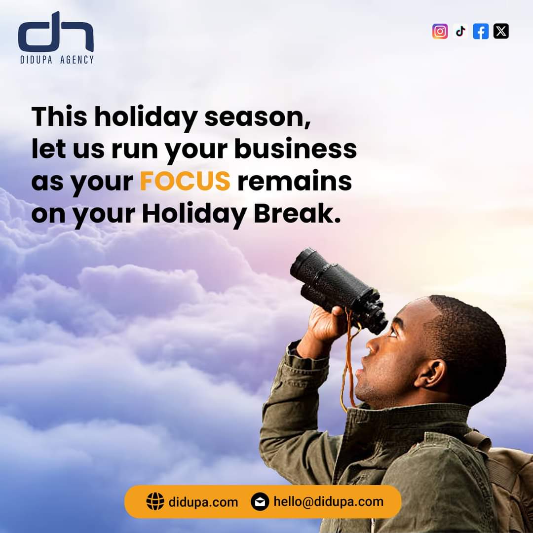 didupaagency's tweet photo. This holiday season, let us run your business as your focus remains on your holiday break.
#tuesdaytactics
#marketingminds
#digitalmarketing
#holidayinstyle
#didupaagency
#Omtatah
#CCTV
#TaifaCare https://t.co/fvIeTSeXY0
