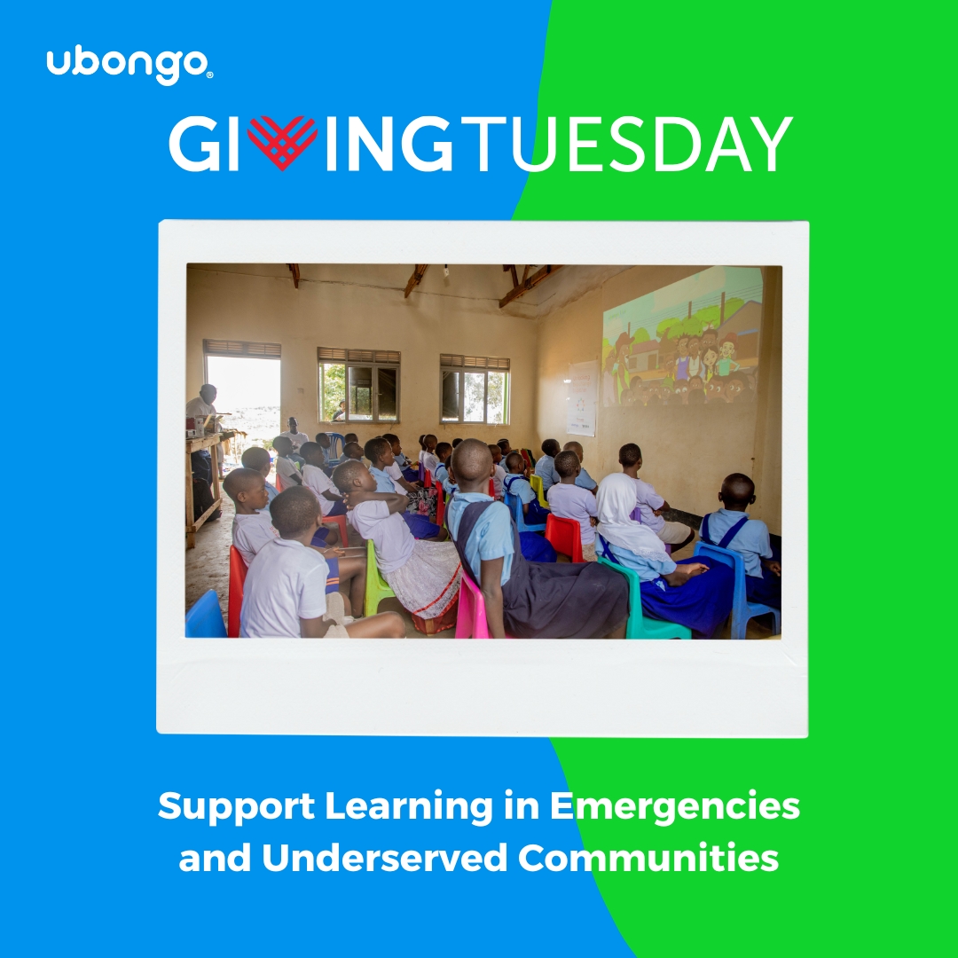 Support kids in the #KyakaII Refugee Settlement in Uganda and other underserved communities.
On December 3rd, you can help a kid learn, dream, and thrive. 
👉bit.ly/GivingTuesdayU…

Ubongo International is a registered 501(c)(3) nonprofit in the US. Donations are tax-deductible.