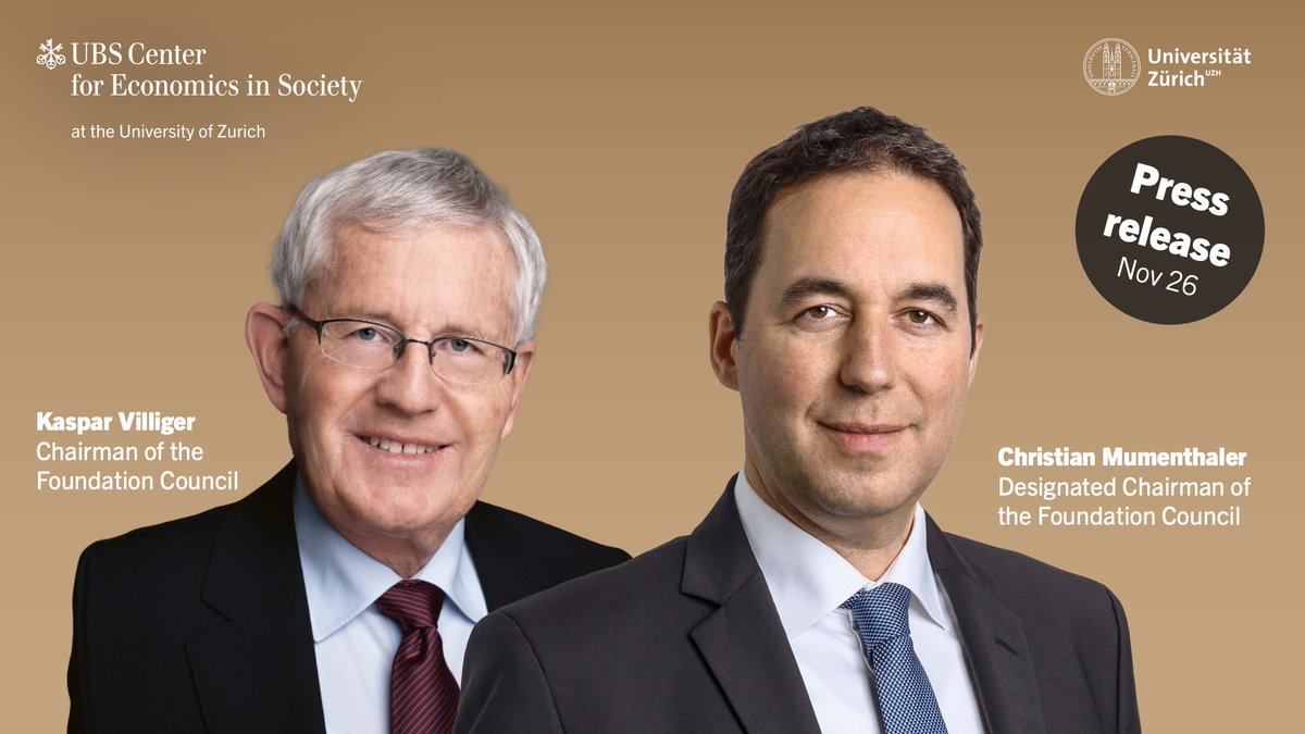 Economics. For Society. (@ubscenter) on Twitter photo We are proud to announce a significant milestone in the history of the <a href="/ubscenter/">Economics. For Society.</a> for Economics in Society at <a href="/UZH_ch/">Universität Zürich</a>.
Full press release → ubscenter.uzh.ch/en/news_events…
As Kaspar Villiger steps down as Chairman of the Foundation Council at the end of this year, we welcome Christian We are proud to announce a significant milestone in the history of the <a href="/ubscenter/">Economics. For Society.</a> for Economics in Society at <a href="/UZH_ch/">Universität Zürich</a>.
Full press release → ubscenter.uzh.ch/en/news_events…
As Kaspar Villiger steps down as Chairman of the Foundation Council at the end of this year, we welcome Christian